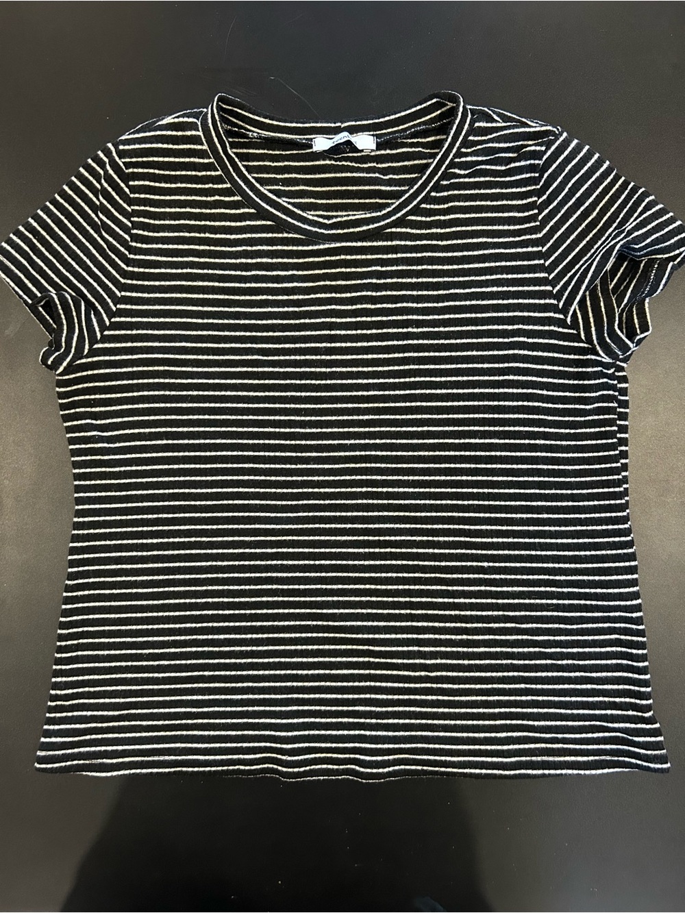 TeenBell Black & White Striped Short Sleeve Tee
